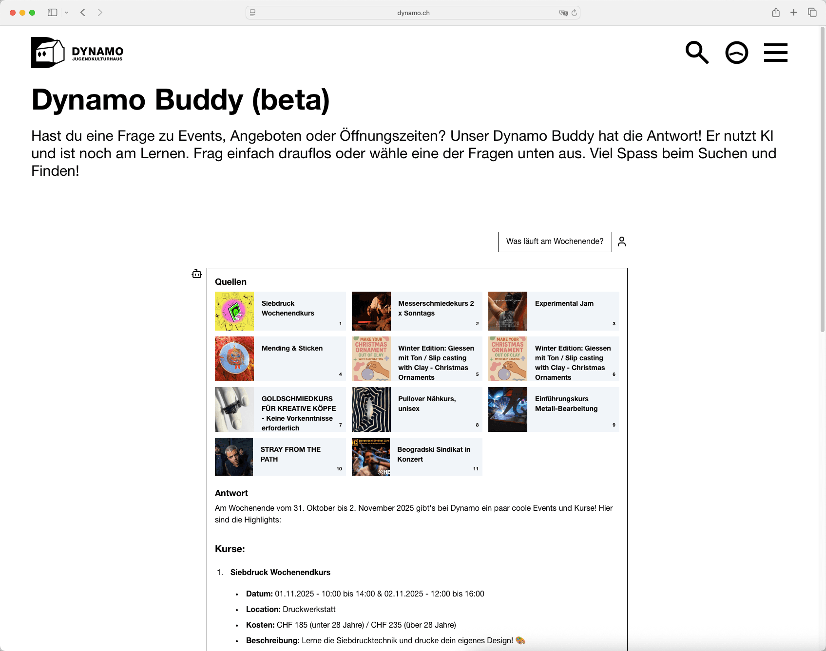 Dynamo Museum Beispiel